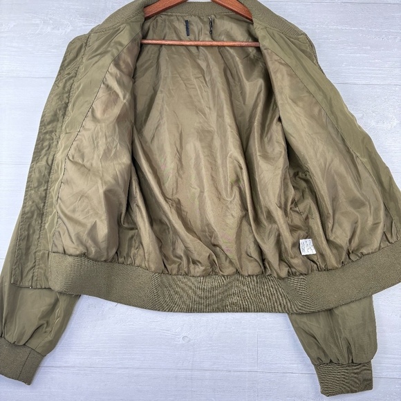 Love Tree Women's Rose Embroidered Army Green Light Bomber Jacket Size Small - Picture 8 of 11